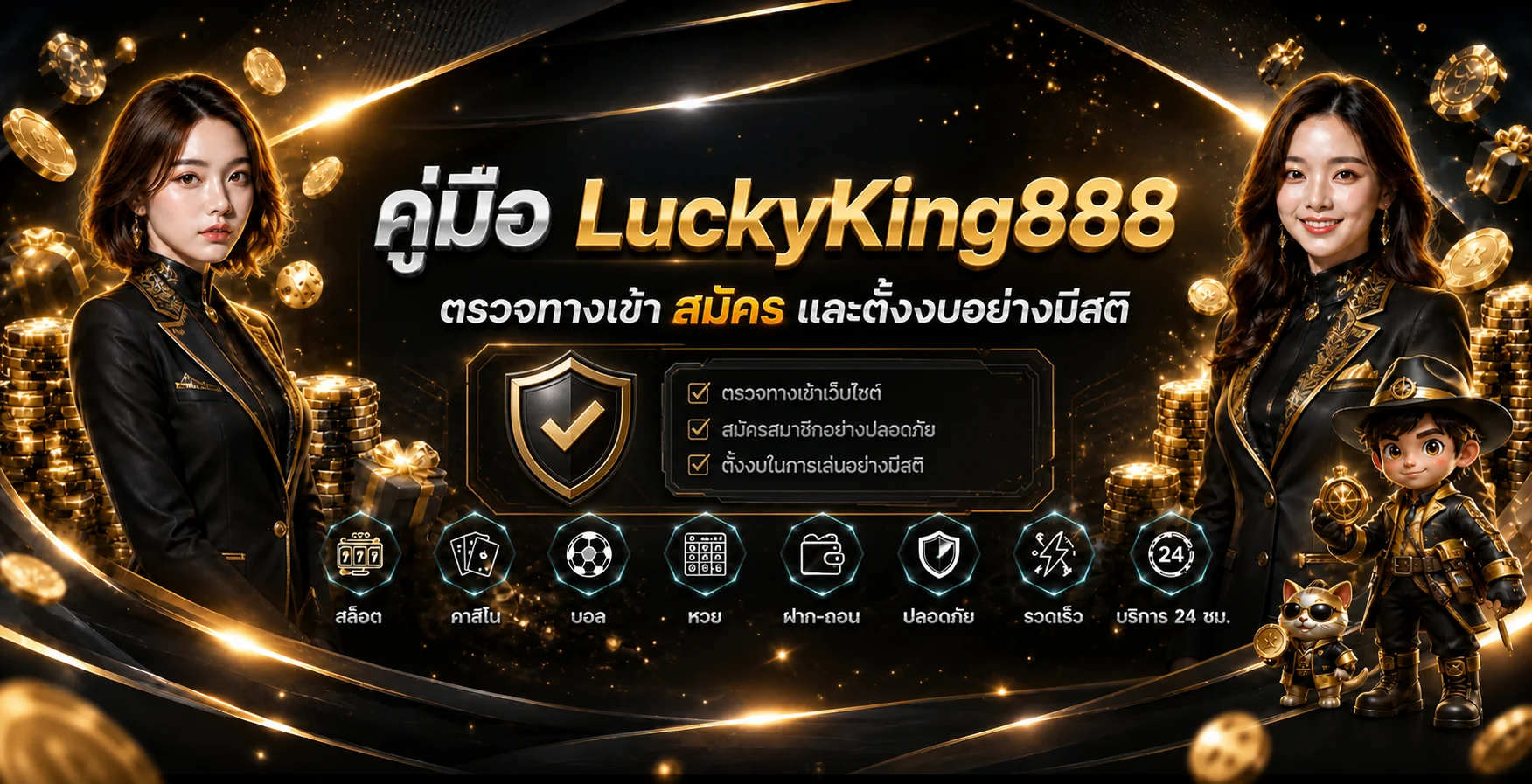 LuckyKing888 คู่มือตรวจทางเข้า สมัคร และตั้งงบ