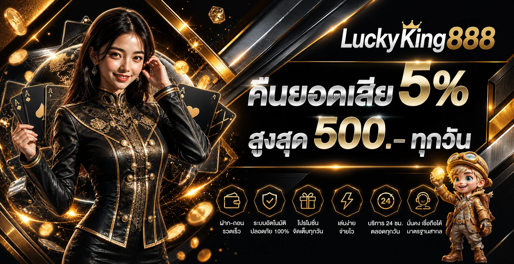 LuckyKing888 ทางเข้า สมัคร และเกมสล็อตครบในเว็บเดียว